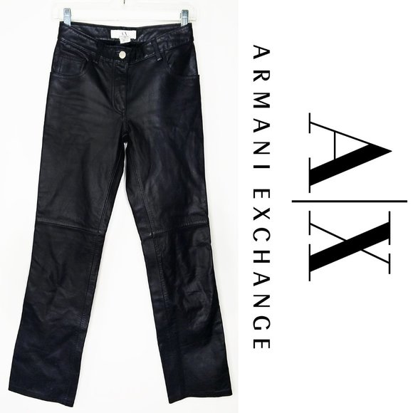 A/X Armani Exchange Pants - A/X Armani Exchange Black Leather Pants Size P0 XS